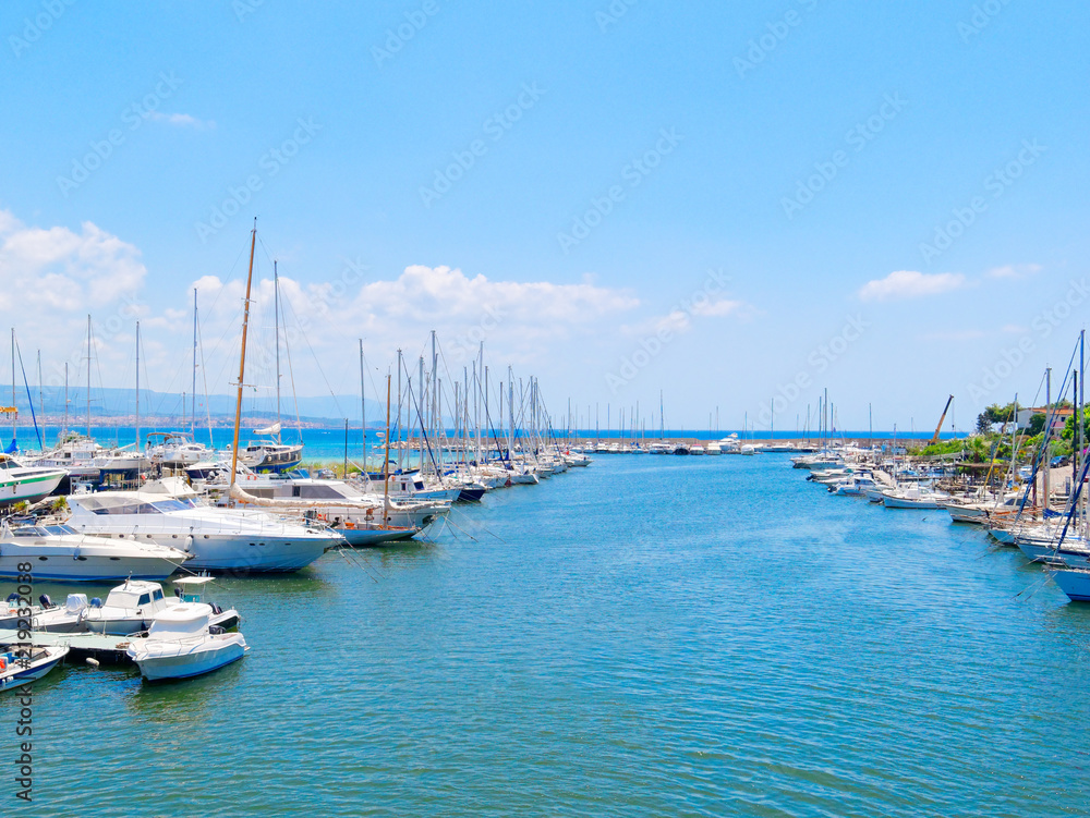 Port in Fertilia. The municipality of Alghero. Sardinia, Italy.
