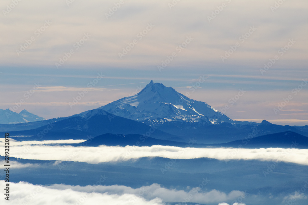 Mt Jefferson rising above the clouds