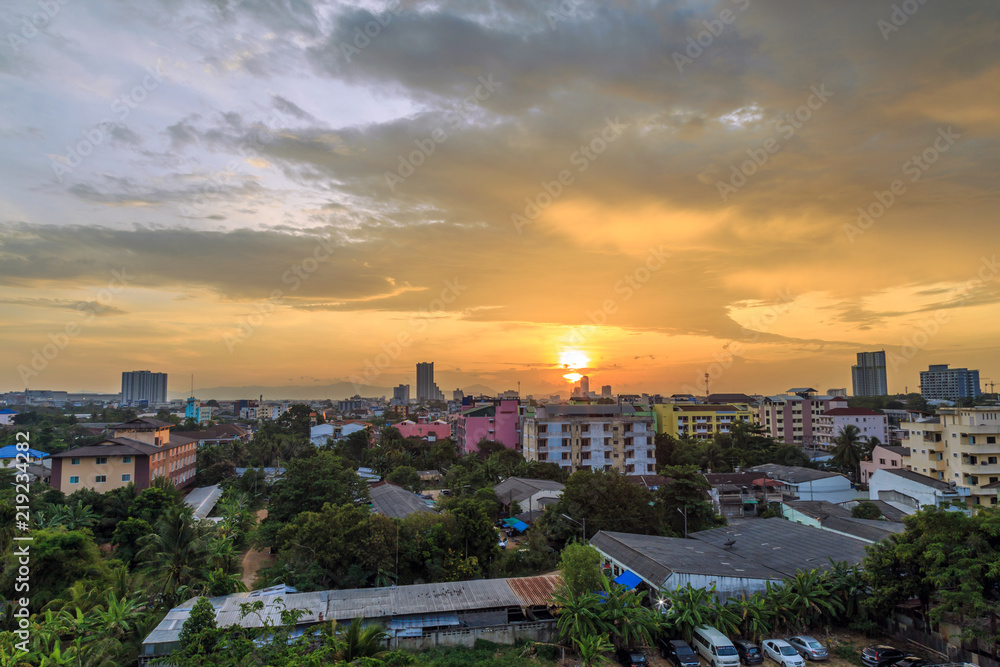 Landscape picture of Hatyai city Songkhla Thailand.