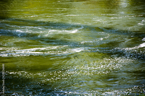 Green water in the river