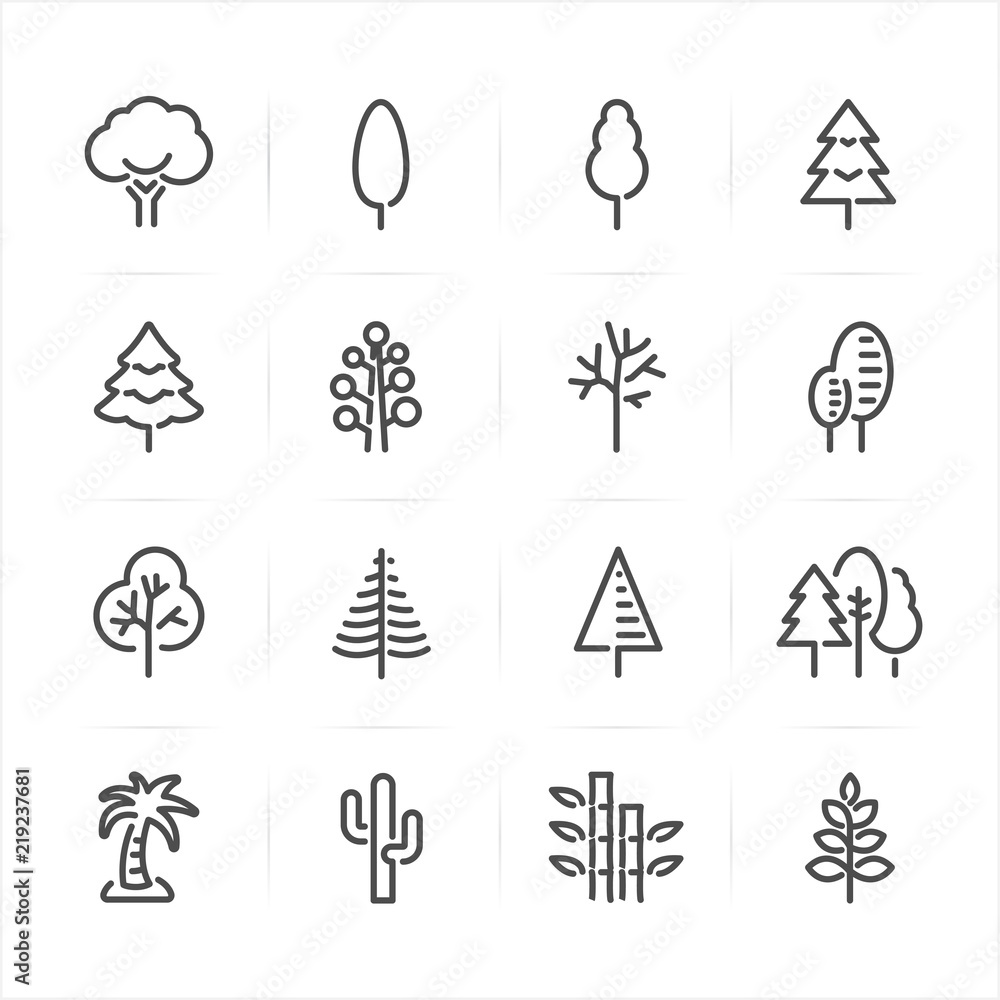 Tree icons with White Background 