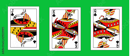 the illustration with the egypt playing cards