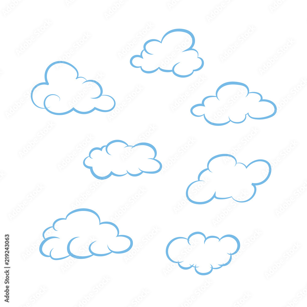 Cloud icon set Cloud icon set