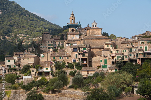 Village Valldemossa at the road MA10 in Tramuntana Mountains on Mallorca 