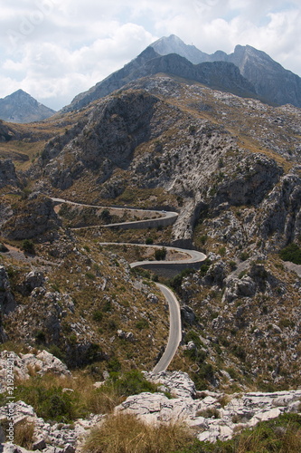 Road to Sa Calobra in Tramuntana Mountains on Mallorca