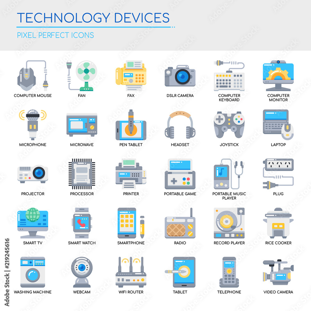 Technology Devices , Thin Line and Pixel Perfect Icons. Technology Devices , Thin Line and Pixel Perfect Icons.