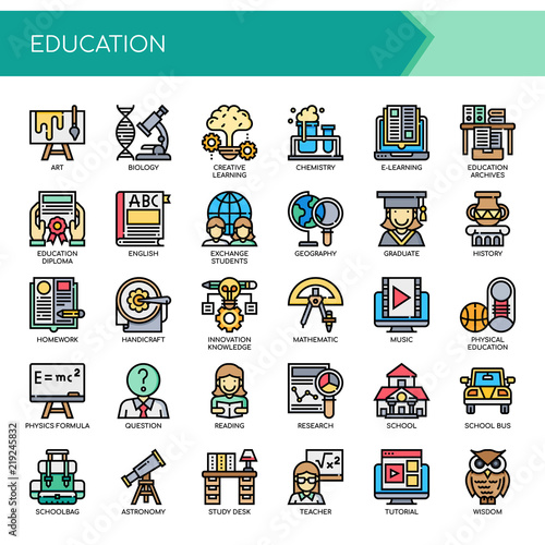 Education , Thin Line and Pixel Perfect Icons.