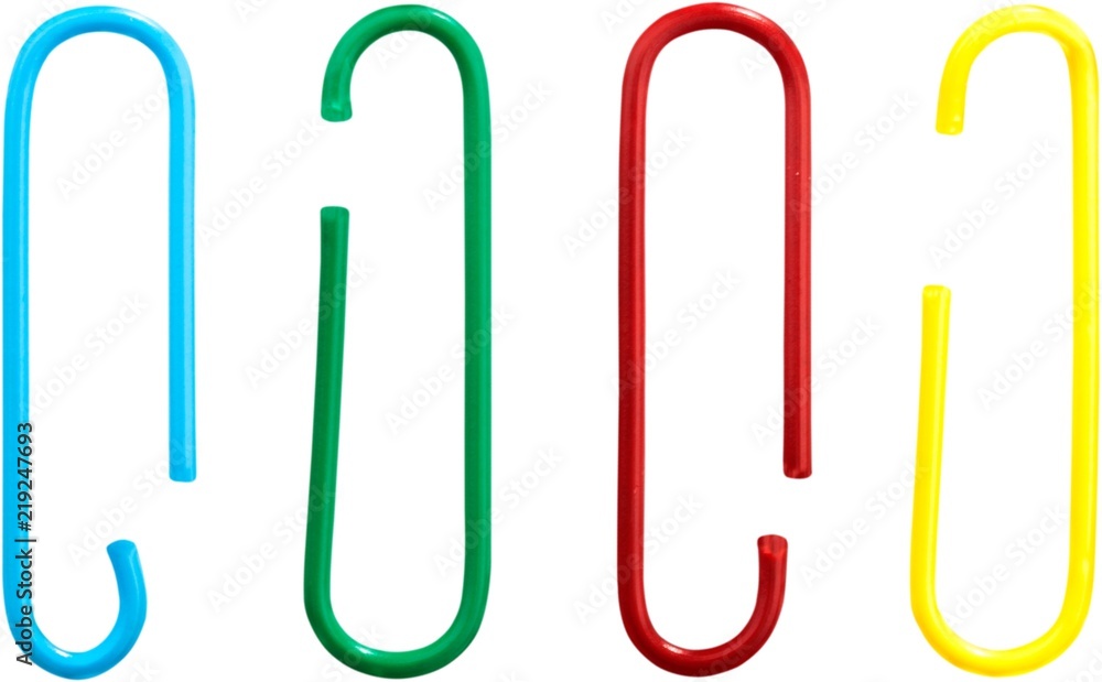 Obraz premium Colorful Broken Paper Clips - Isolated