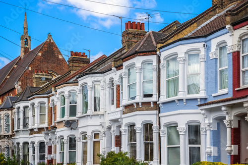 Typical British terraced houses around Kensal Rise in London