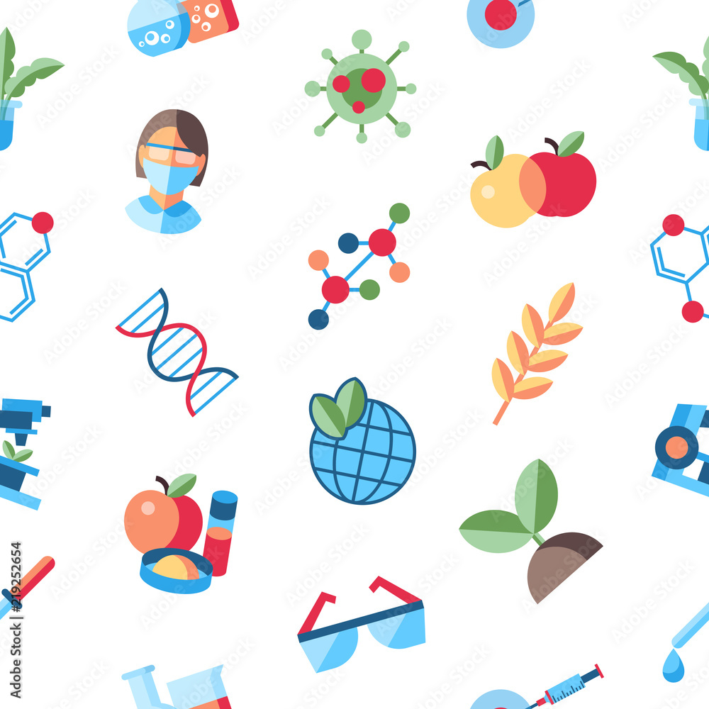 Digital vector biotechnology icons set