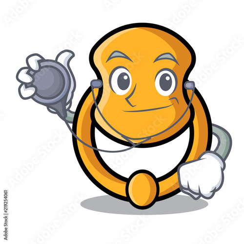 Doctor door knocker isolated on character cartoon