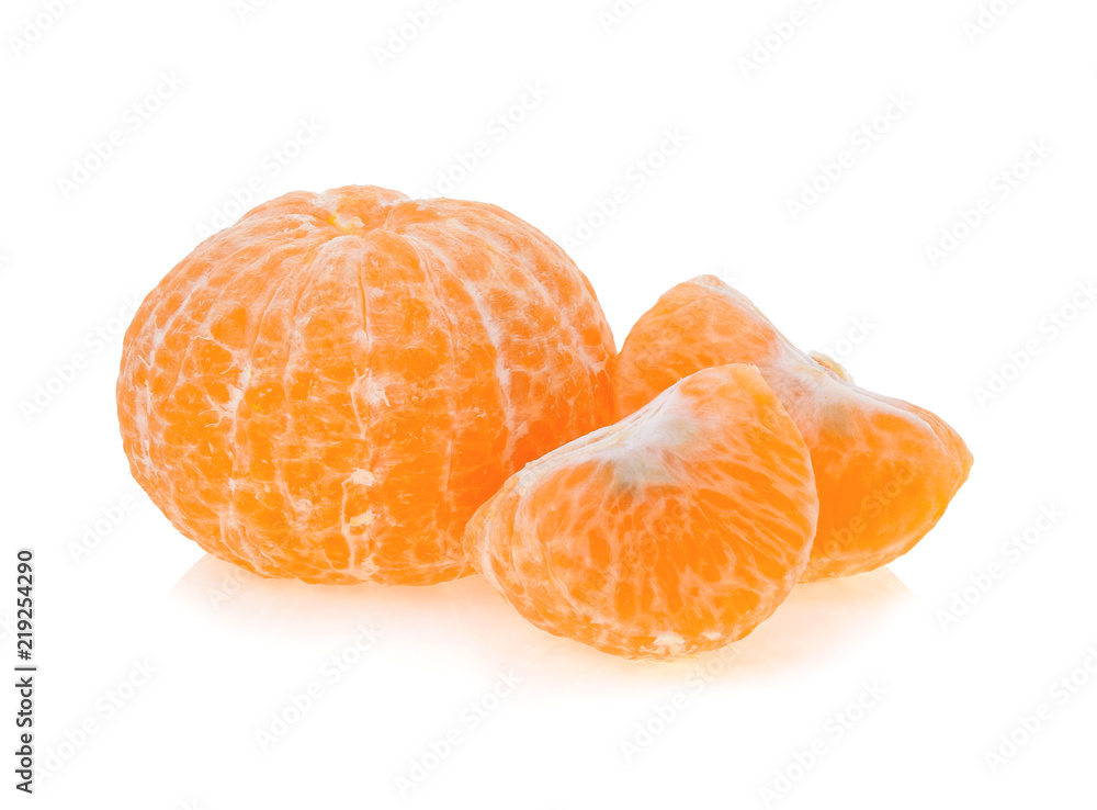 tangerine segments isolated on white background, stacked focus image tangerine segments isolated on white background, stacked focus image