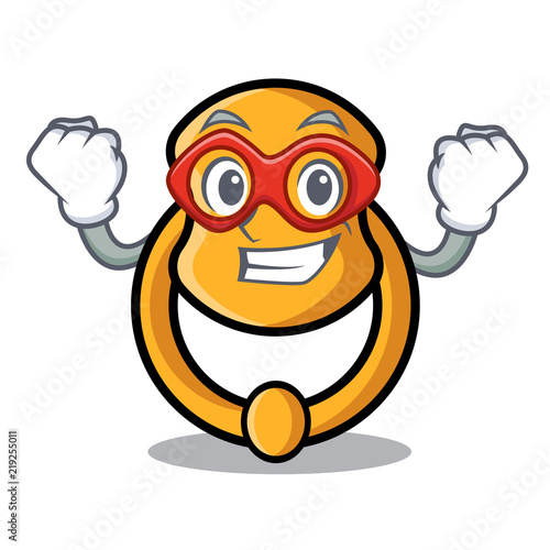 Super hero metal door knocker on character cartoon