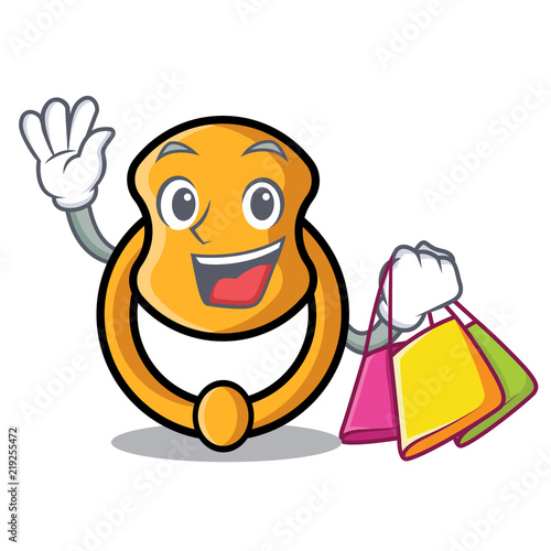 Shopping metal door knocker on character cartoon