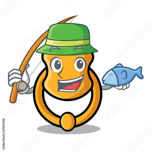 Fishing elegant fashion door knocker mascot cartoon