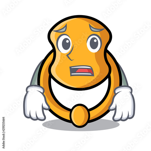 Afraid elegant fashion door knocker mascot cartoon