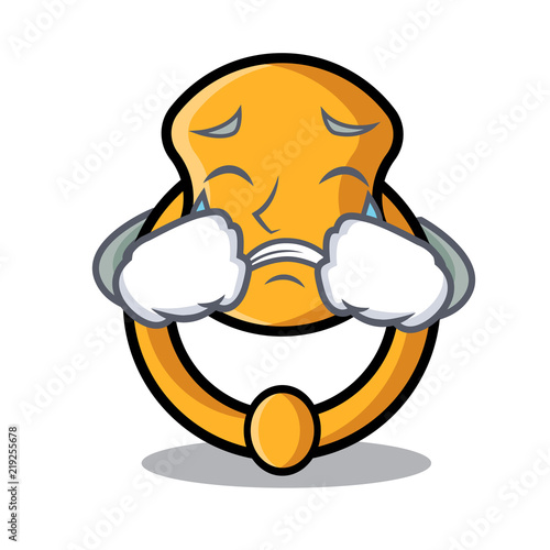 Crying elegant fashion door knocker mascot cartoon