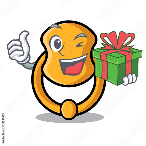 With gift elegant fashion door knocker mascot cartoon