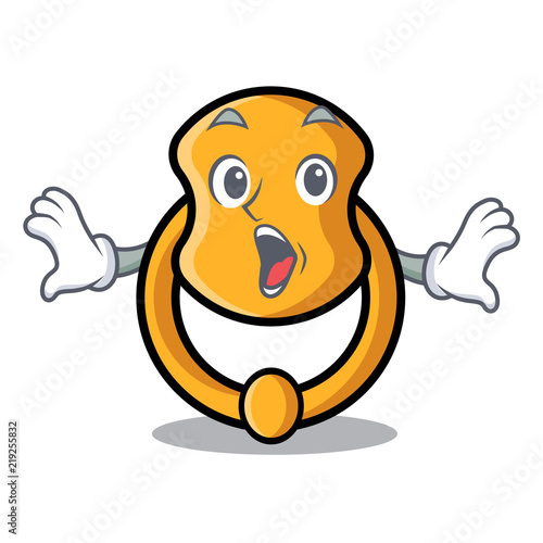 Surprised elegant fashion door knocker mascot cartoon