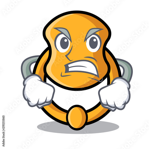 Angry elegant fashion door knocker mascot cartoon