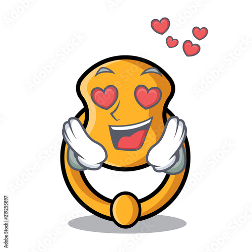 In love elegant fashion door knocker mascot cartoon