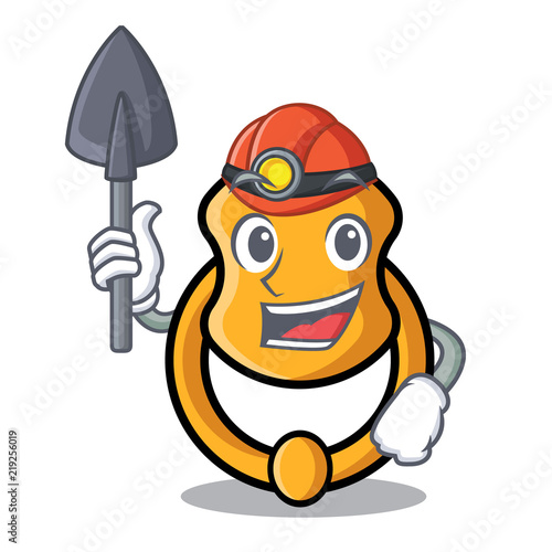 Miner elegant fashion door knocker mascot cartoon