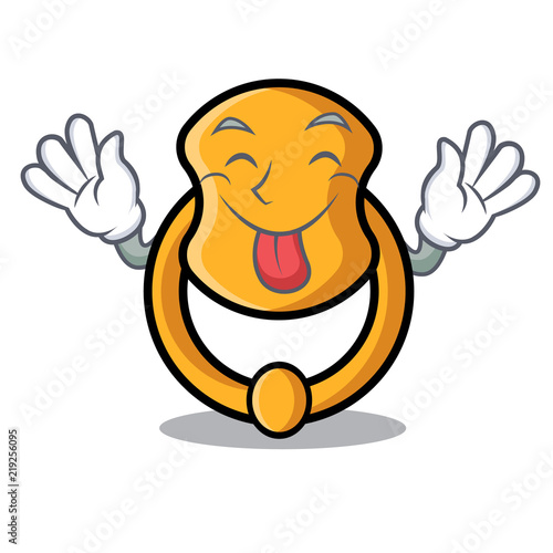 Tongue out vintage door knocker on mascot cartoon