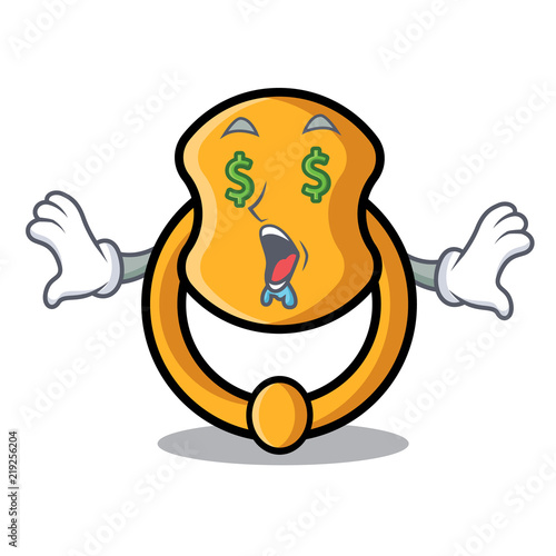 Money eye vintage door knocker on mascot cartoon
