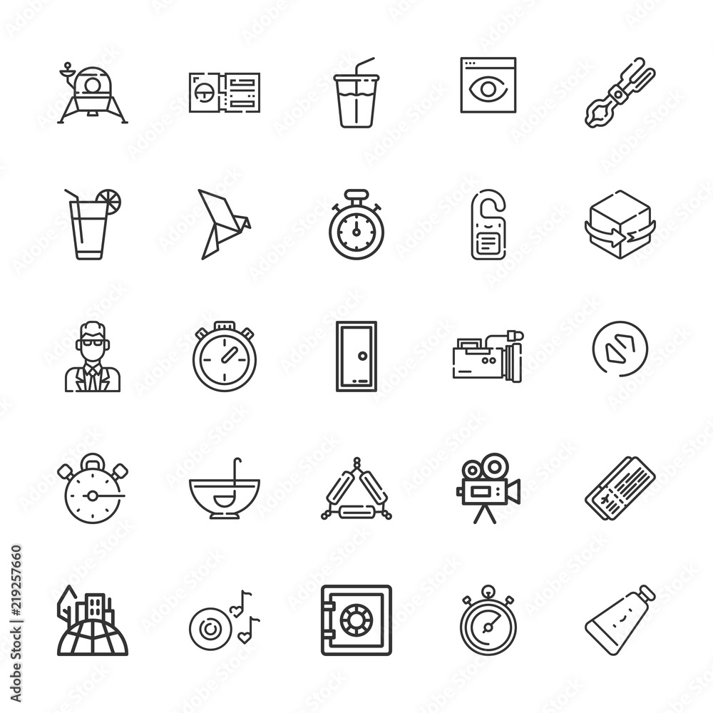 Collection of 25 elements outline icons Collection of 25 elements outline icons