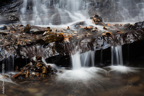 Waterfall Huk in the Carpathian mountains photo