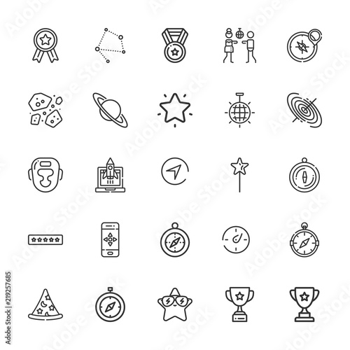 Collection of 25 star outline icons