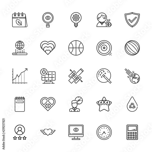 Collection of 25 concept outline icons