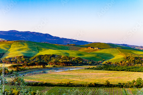 Fototapeta Naklejka Na Ścianę i Meble -  country hills in springtime in Tuscany, Italy
