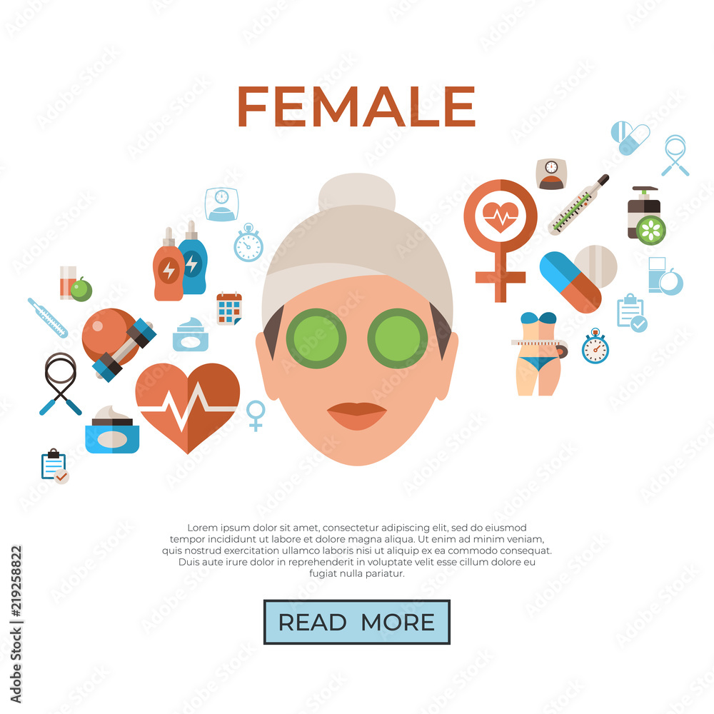 Digital vector woman health icons set Digital vector woman health icons set