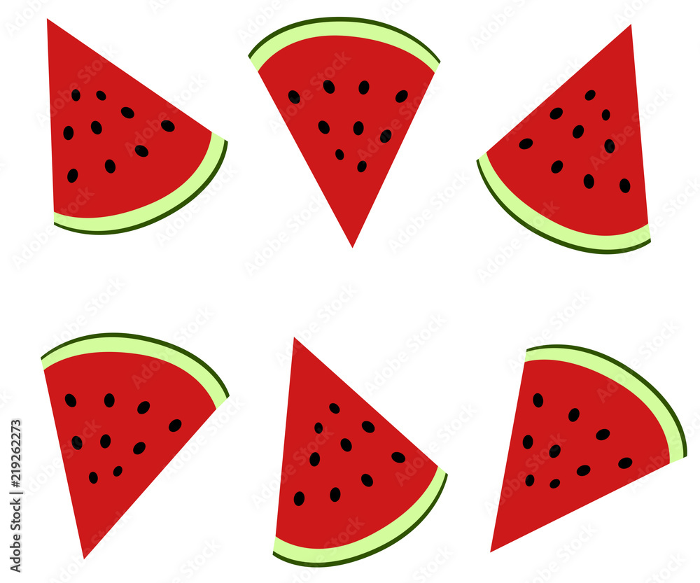Watermelon slices on white background Watermelon slices on white background