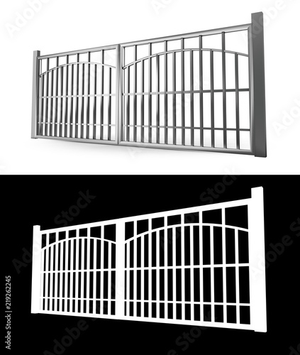 Crowd Barrier isolated on white. 3D illustration with alpha channel
