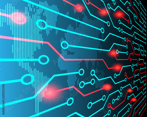 Cyber attack concept background with world map