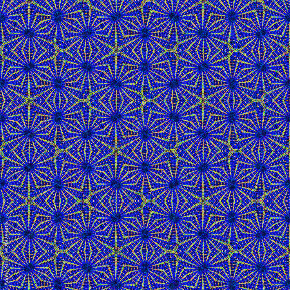 Geometric continuous pattern, endless blue regular background.