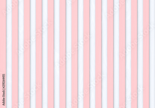 3d rendering. seamless modern sweet pastel pink color vertical wood panles row on white background. photo