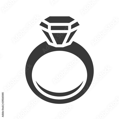 diamond ring, jewelry icon glyph style