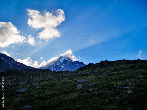 Peak of high mountain mount kazbek