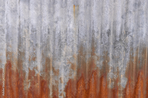 The rusty Zinc galvanised iron as a wall and fence. Background.