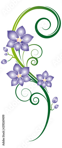 Fototapeta Naklejka Na Ścianę i Meble -  purple orchids ornament wall sticker