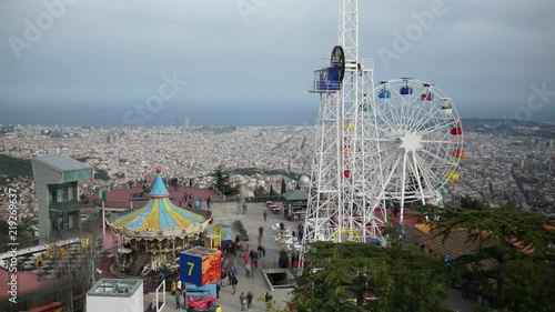 Tibidabo Rides Time lapse Barcelona