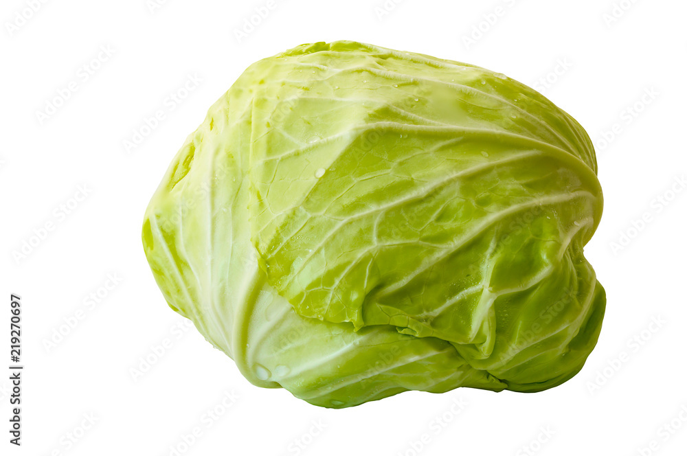 Green cabbage isolated on white background, clipping path included Green cabbage isolated on white background, clipping path included