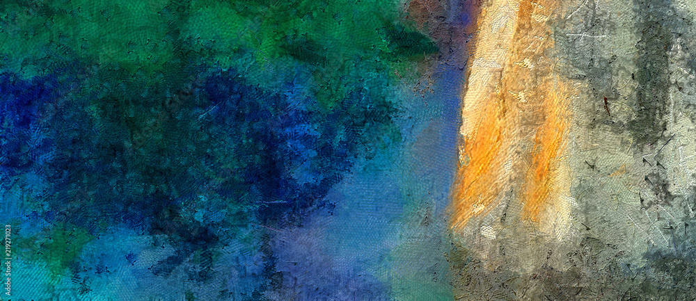 Grunge close up oil painting background. Simple design pattern. Drawn texture.