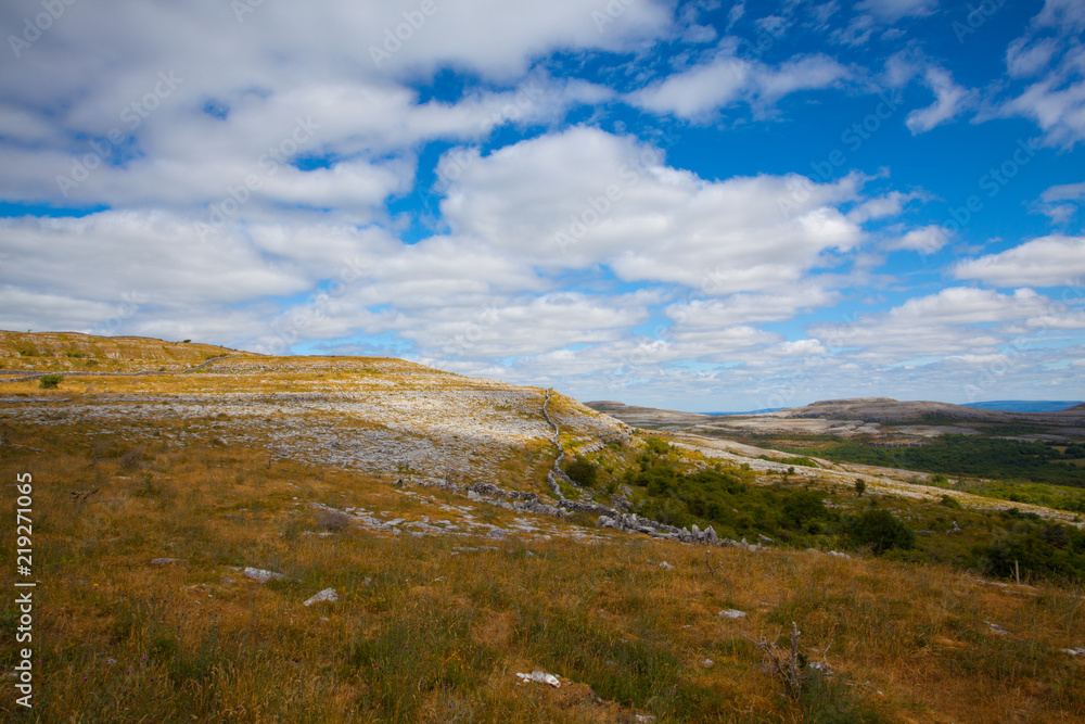 Burren National Park, Ireland. The Burren is a region of County Clare in the southwest of Ireland.