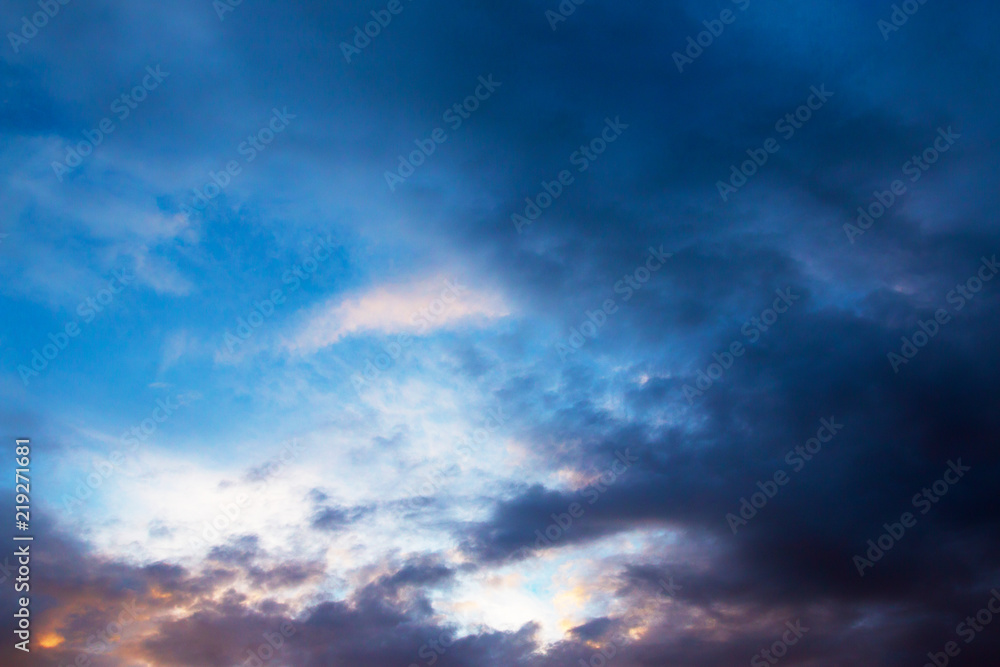 evening sky with clouds at sunset