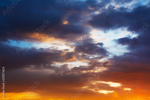 evening sky with clouds at sunset