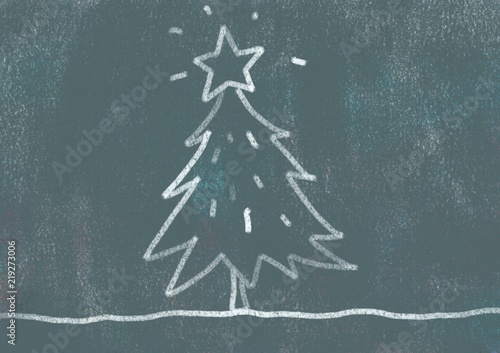 Black board and chalk concepts series, Christmas tree